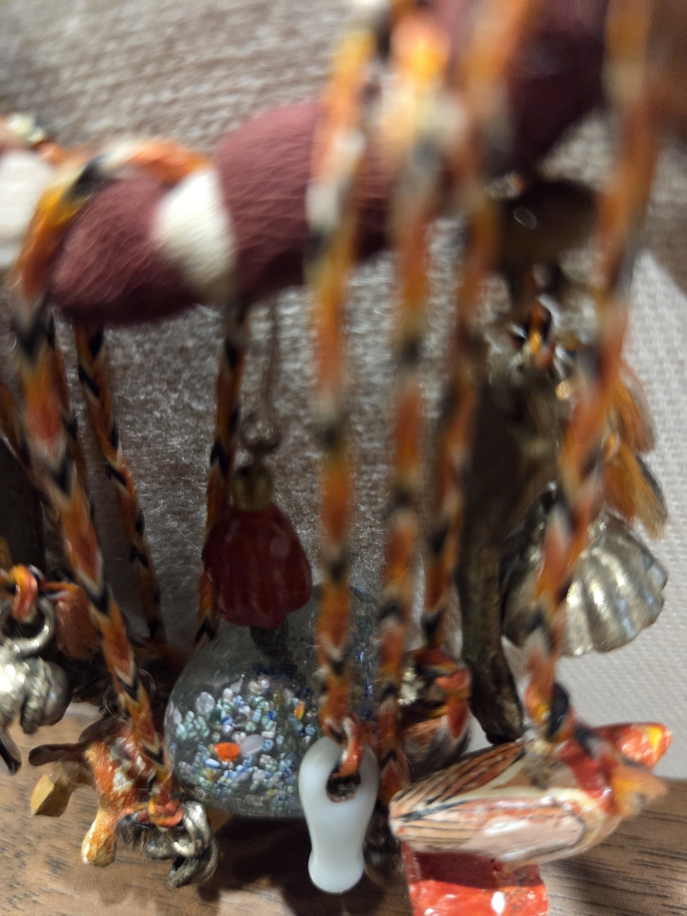 Handcrafted Multicolor Beaded Charm Necklace - Folk Art - Picture 6 of 13